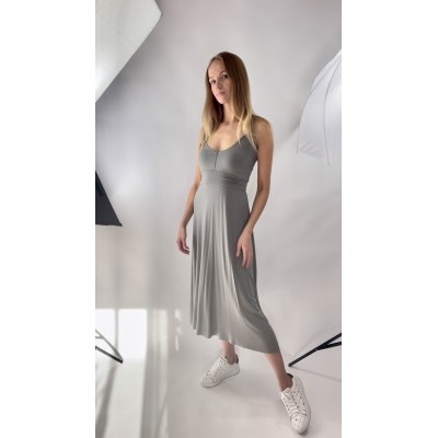 Srebrno szara sukienka Mixit z wiskozy rozm. L