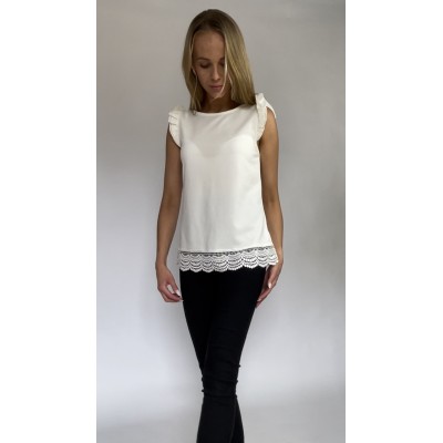 Bluzka zakończona koronką rozm. XS