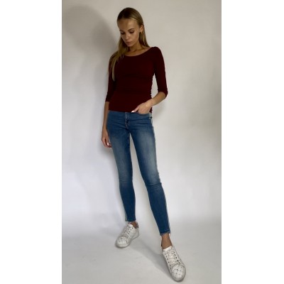 Spodnie z lampasami denim Zara rozm. S-M