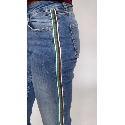 Spodnie z lampasami denim Zara rozm. S-M