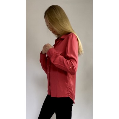 Koralowa koszula z wiskozy rozm. XS