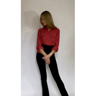 Koralowa koszula z wiskozy rozm. XS