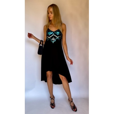 Błyszcząca sukienka z bawełny i modalu rozm. S