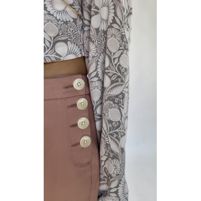 Łososiowe spodnie z guzikami Express rozm. M