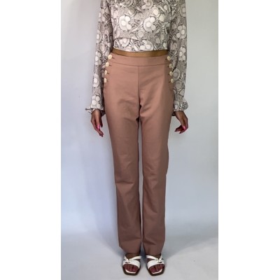 Łososiowe spodnie z guzikami Express rozm. M