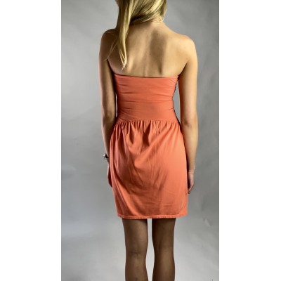 Koralowa sukienka bez ramiączek Bra Tops rozm. S